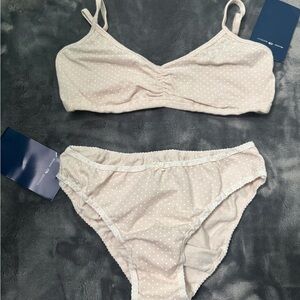 Brandy Melville pink polka dot set